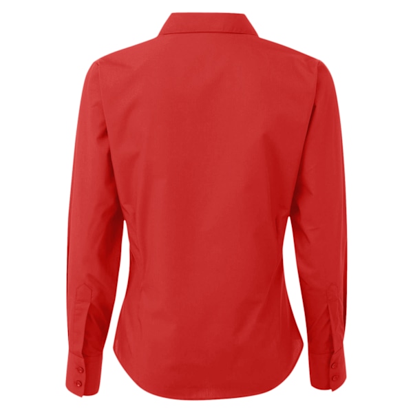 Premier Dam/Kvinnor Poplin Långärmad Blus 10 Röd Red 10