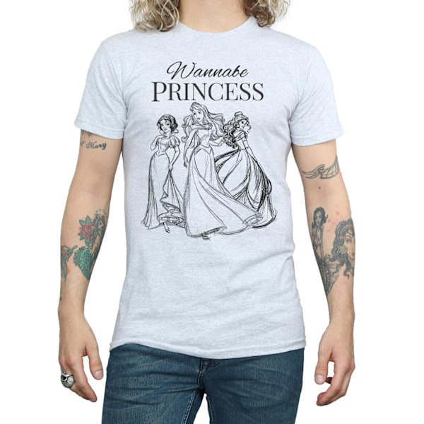 Disney Princess Mens Wannabe Princess T-Shirt L Sports Grey Sports Grey L