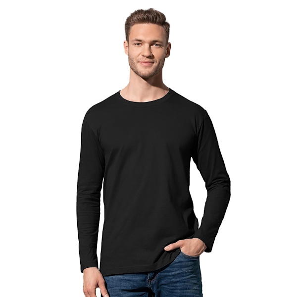 Stedman Herr Comfort Långärmad T-shirt L Black Opal Black Opal L