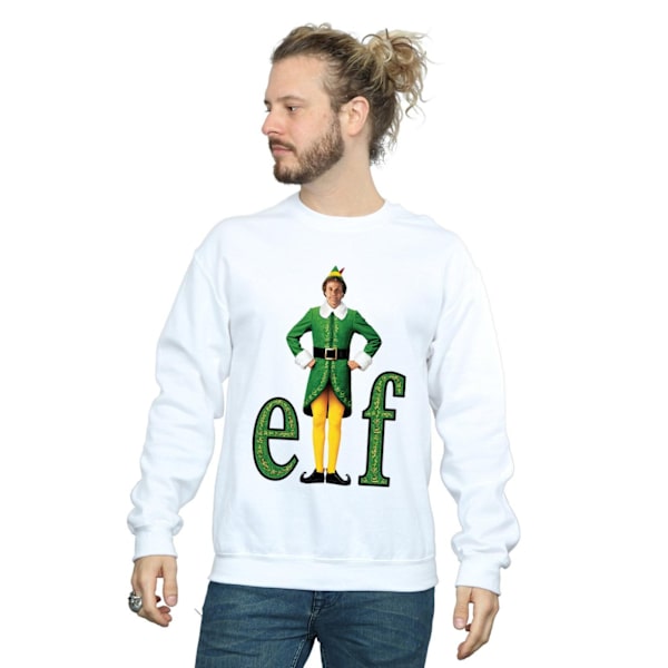 Elf Mens Buddy Logo Sweatshirt XXL Vit White XXL