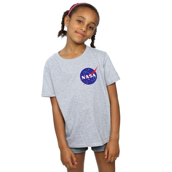 NASA Girls Classic Insignia Chest Logo Bomull T-shirt 7-8 år Sports Grey 7-8 Years