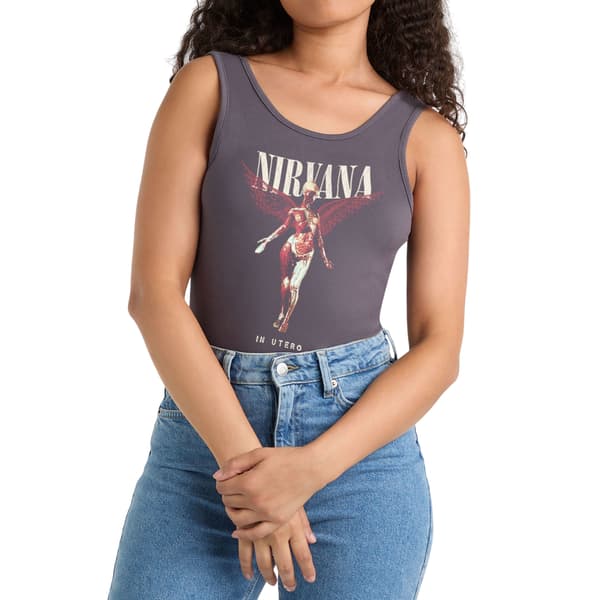 Amplified Dam/Dam In Utero Nirvana Bodysuit M Charcoal Charcoal M
