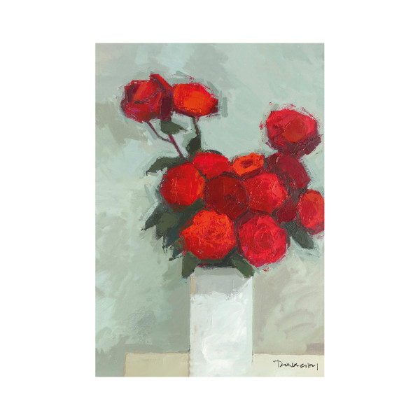 Paul Donaghy Roses & Yarrow II Print 40cm x 30cm Grå/Röd/Grön Grey/Red/Green 40cm x 30cm