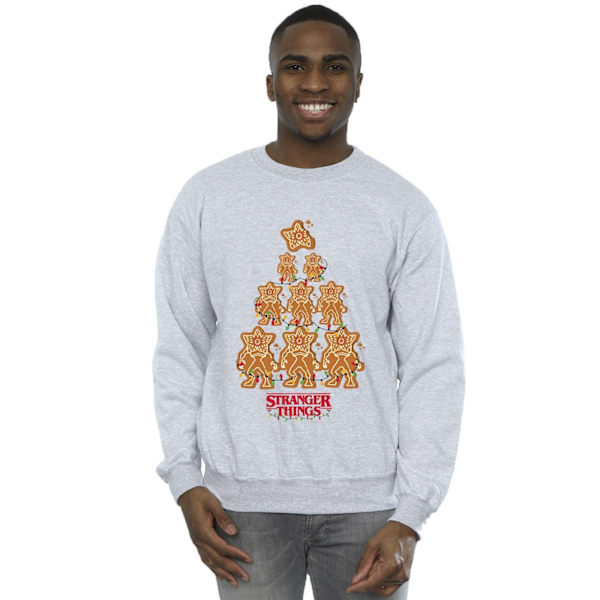 Netflix Mens Stranger Things Pepparkakströja 4XL Sports Sports Grey 4XL