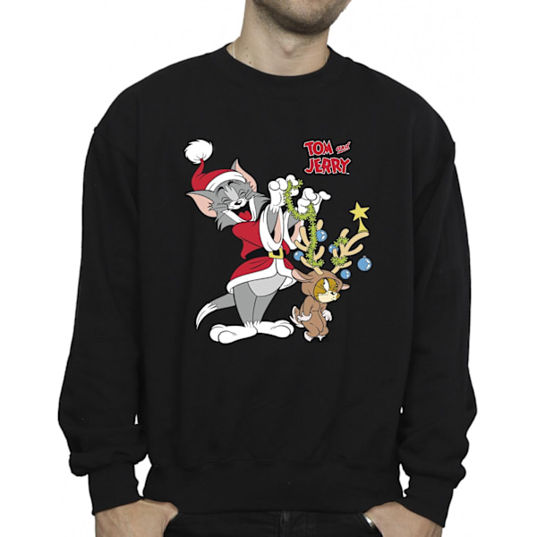 Tom & Jerry Herr Jul Ren Sweatshirt 4XL Svart Black 4XL