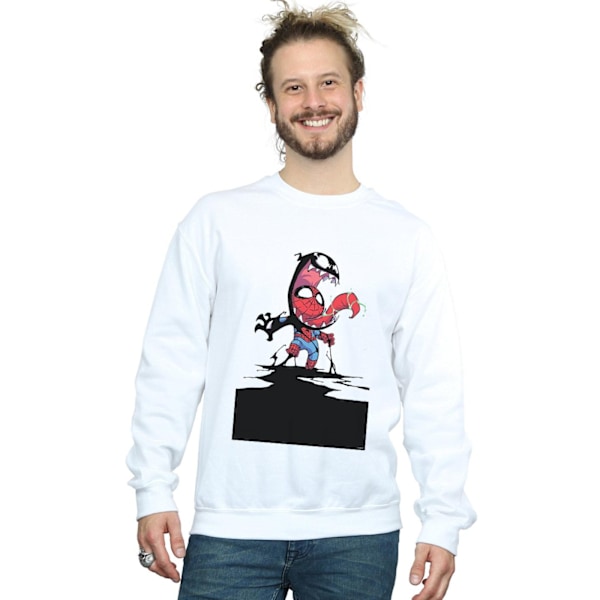 Marvel Herr Spider-Man Venom Cartoon Sweatshirt L Vit White L