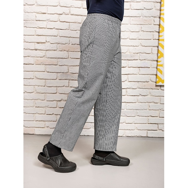Premier Unisex Dragkedjor Kockbyxor / Catering Arbetskläder XS Bl Black/White Check XS