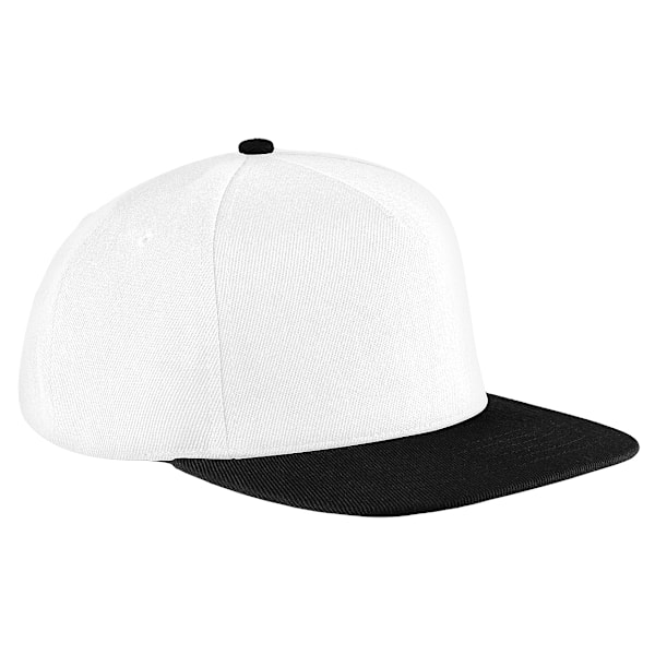 Beechfield Unisex Original Flat Peak Snapback Cap (2-pack) O White/Black One Size