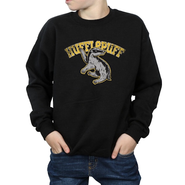 Harry Potter Pojkar Hufflepuff Sport Emblem Sweatshirt 9-11 År Black 9-11 Years