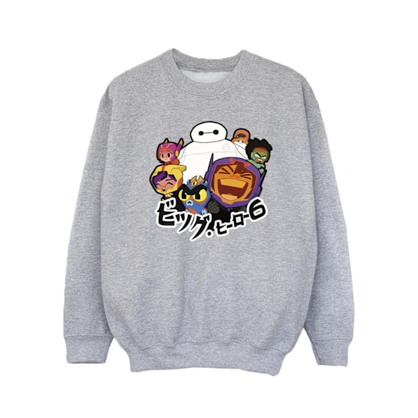 Disney Girls Big Hero 6 Baymax Group Manga Sweatshirt 5-6 år Sports Grey 5-6 Years