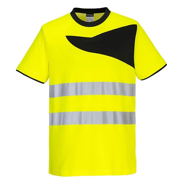 Portwest PW2 bomullshögsiktbar T-shirt 4XL gul/svart Yellow/Black 4XL