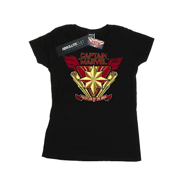 Marvel Womens/Ladies Captain Marvel Protector Of The Skies Cott Black L