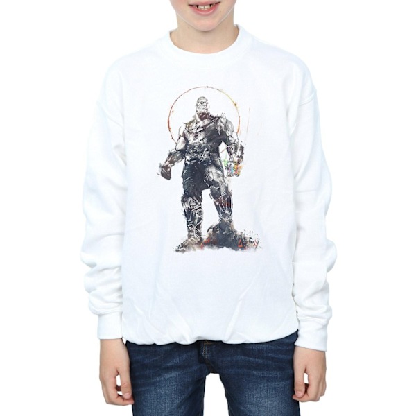 Marvel Boys Avengers Infinity War Thanos Sketch Sweatshirt 7-8 White 7-8 Years