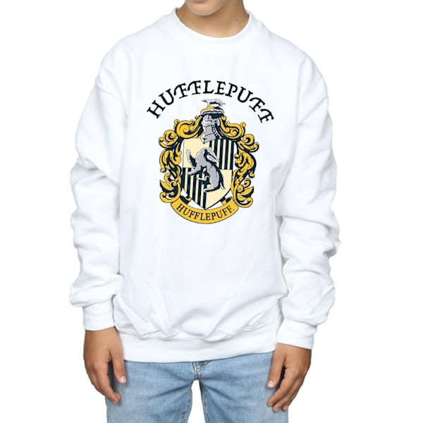 Harry Potter Pojkar Hufflepuff Sweatshirt 7-8 År Vit White 7-8 Years