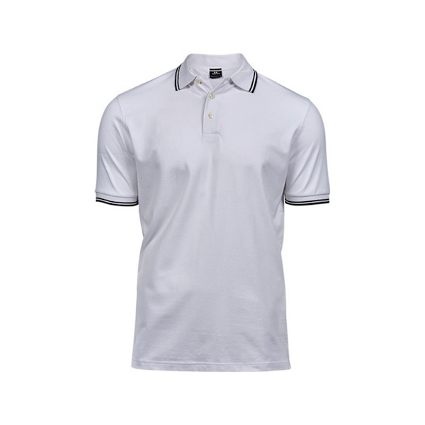 Tee Jays Herr Luxury Fashion Stripe Polo XL Vit/Marinblå White/Navy XL