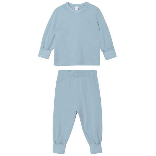 Babybugz Baby Shoulder Poppers Lång Pyjamas Set 6-12 Månader Dammig Blå Dusty Blue 6-12 Months