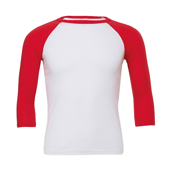 Bella + Canvas Unisex Adult Triblend 3/4 Sleeve Baseball T-Shirt White/Red M