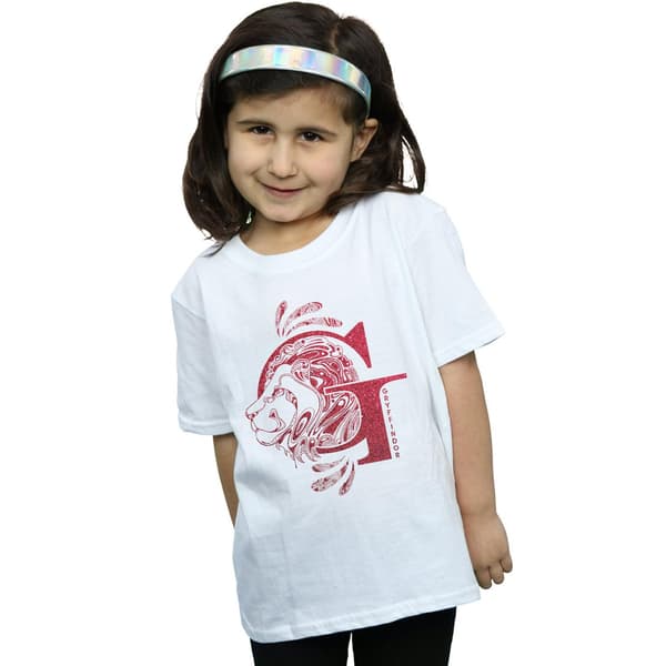 Harry Potter Flicktröja Gryffindor Glitter Bomull 5-6 år White 5-6 Years
