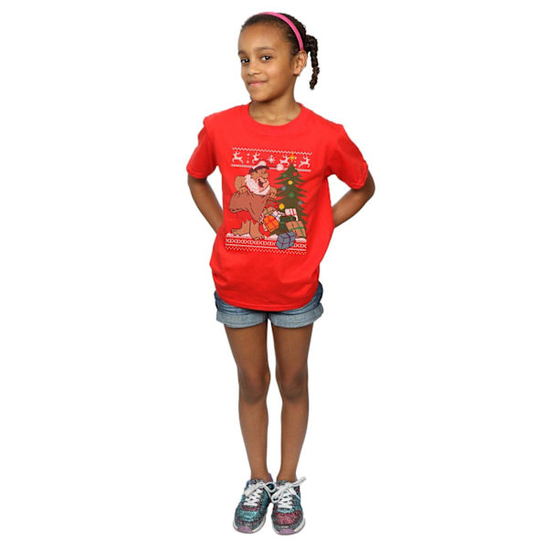 The Flintstones Girls Jul Fair Isle Bomull T-shirt 7-8 år Red 7-8 Years