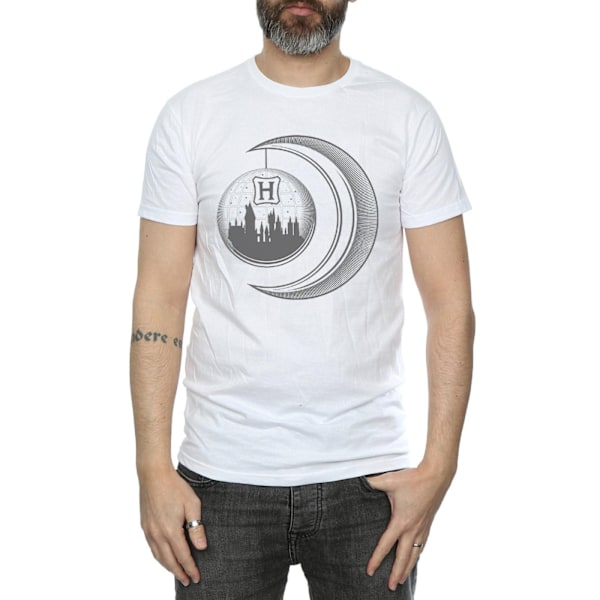 Harry Potter T-shirt för män Hogwarts Moon M Vit White M