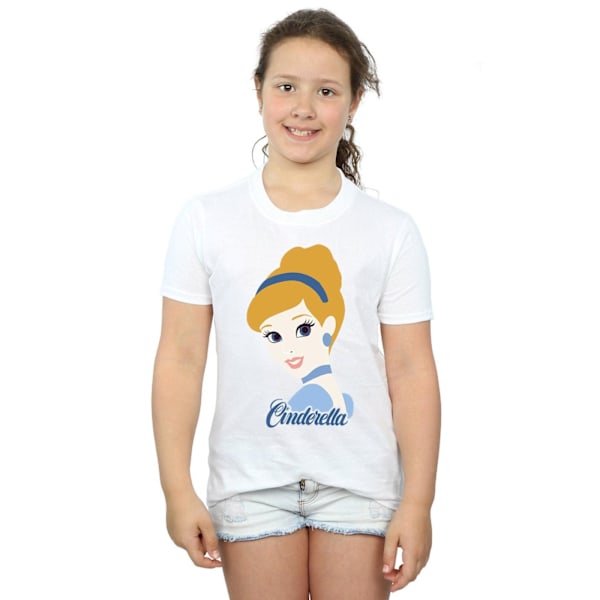 Cinderella Girls Silhouette Bomull T-shirt 7-8 år Vit White 7-8 Years