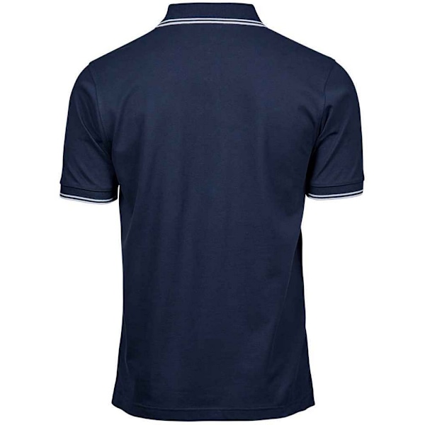 Tee Jays Herr Tipped Stretch Polo Shirt L Marinblå/Vit Navy/White L