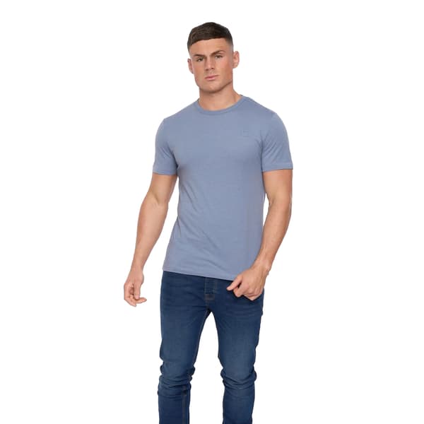 FCUK Herr Stack T-Shirt L Ljusblåmelerad Light Blue Melange L