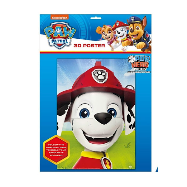 Paw Patrol Popheads 3D Marshall Poster 44cm x 0.5cm x 31.2cm Mu Multicoloured 44cm x 0.5cm x 31.2cm