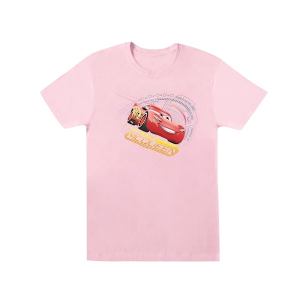 Cars Flickor Blixten McQueen Bomulls T-Shirt 7-8 År Babyrosa Baby Pink 7-8 Years