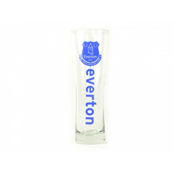 Everton FC Official Football Wordmark Tall Pint Glass One Size Clear/Blue One Size