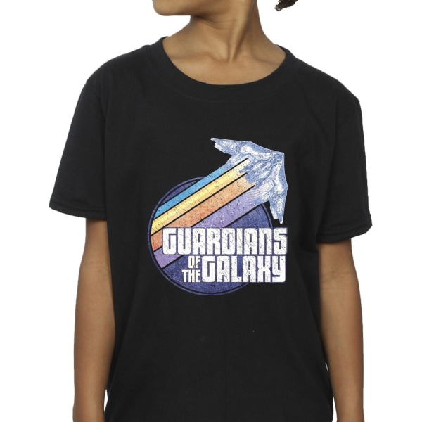 Guardians Of The Galaxy Girls Badge Rocket Cotton T-shirt 3-4 Y Black 3-4 Years