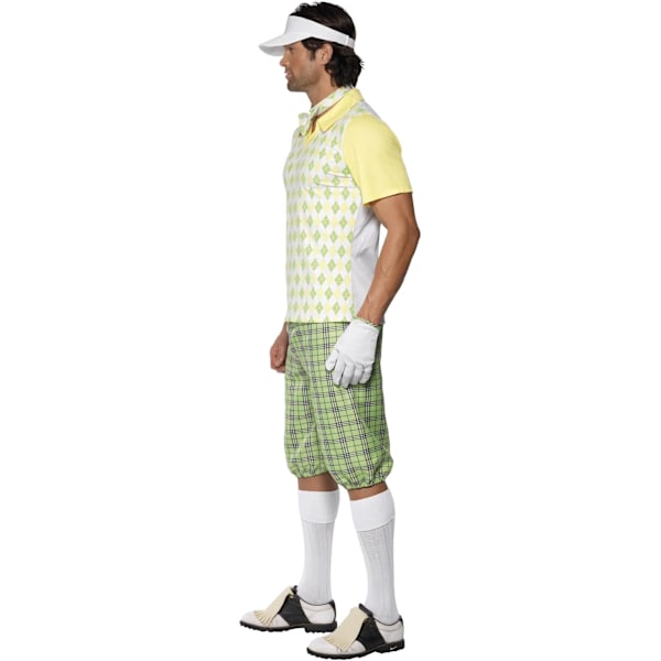 Smiffys Herr Gone Golfing Kostym M Vit/Grön/Gul White/Green/Yellow M
