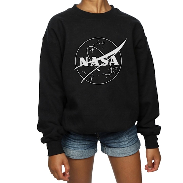 NASA Girls Classic Insignia Logo Monochrome Sweatshirt 7-8 år Black 7-8 Years