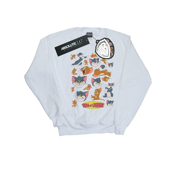 Tom Och Jerry Pojkar Många Ansikten Sweatshirt 9-11 År Vit White 9-11 Years