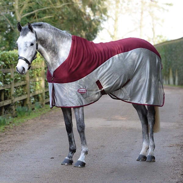 Weatherbeeta Micro-Air Standard-Neck Horse Cooler Rug 5´ 6 Bur Burgundy/Grey 5´ 6