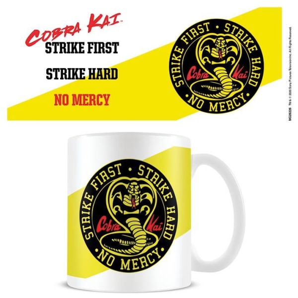 Cobra Kai No Mercy Mug En Storlek Vit/Svart/Gul White/Black/Yellow One Size