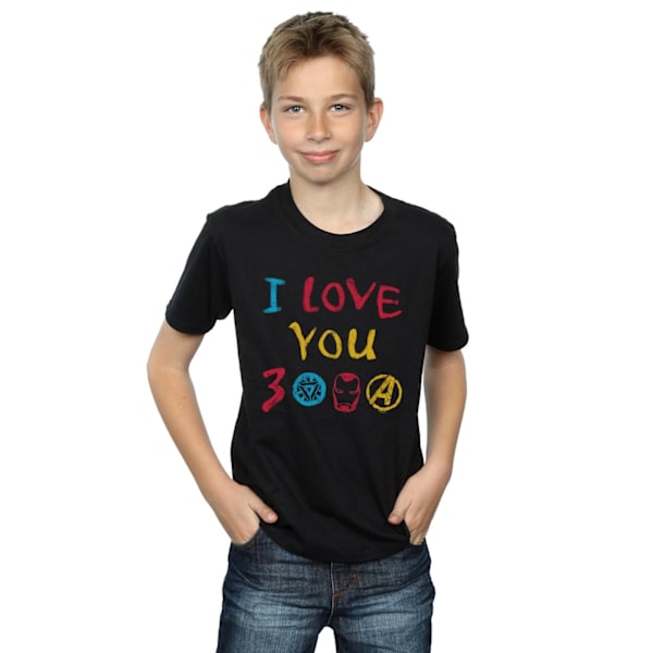 Marvel Boys Avengers Endgame I Love You 3000 Crayons T-Shirt 12 Black 12-13 Years