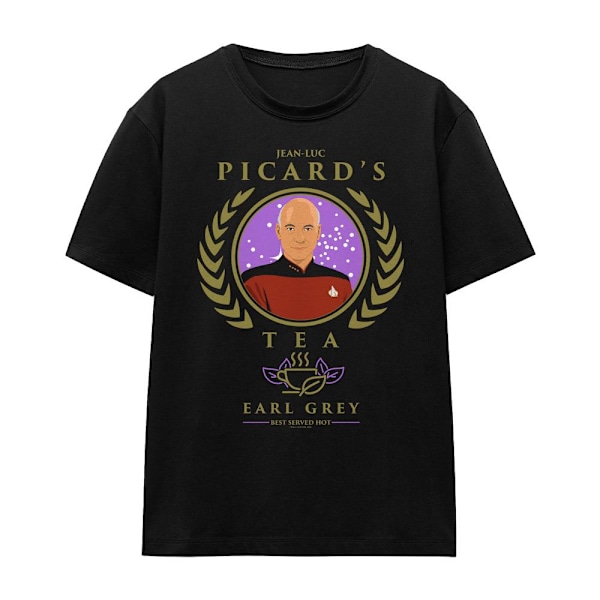 Star Trek: The Next Generation Unisex Vuxen T-shirt. Earl Grey. Hot Black M