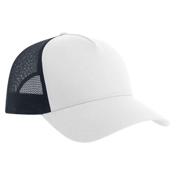 Atlantis Rapper 5-panels Keps i Bomull Hållbar Truckerkeps One Size White/Navy One Size