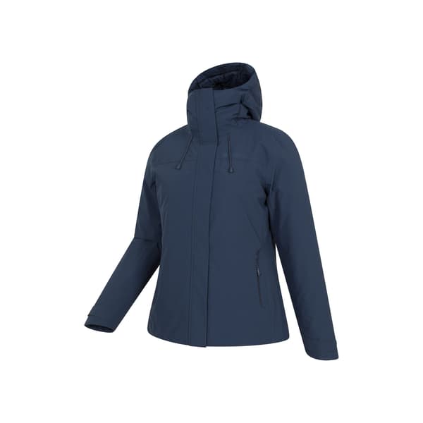 Mountain Warehouse Mallory Kort Vattentät Vadderad Jacka för Dam Blue 8 UK