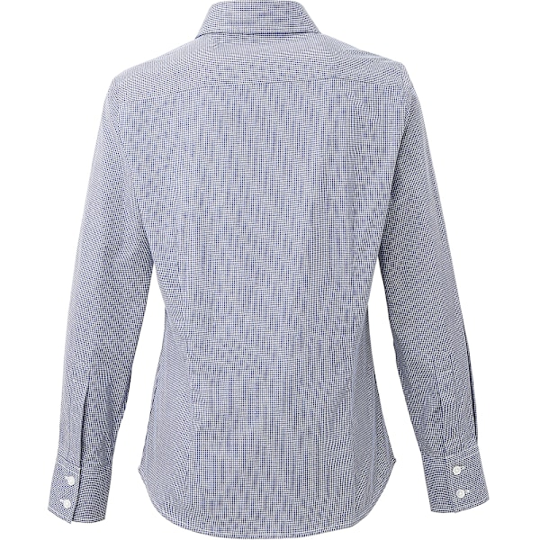 Premier Dam/Dam Microcheck Långärmad Skjorta M Marinblå/Vit Navy/White M