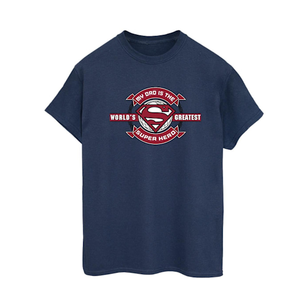 DC Comics Dam/Kvinnor Superman Superhjälte Bomull Boyfriend T- Navy Blue 3XL