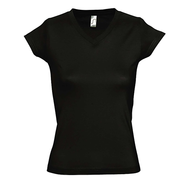 SOLs Dam/Kvinnor Moon V-ringad Kortärmad T-shirt M Deep Black Deep Black M