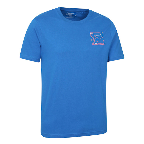 Mountain Warehouse Herr Adventure Begins Linjekonst Bomulls-T-shirt Cobalt 4XL