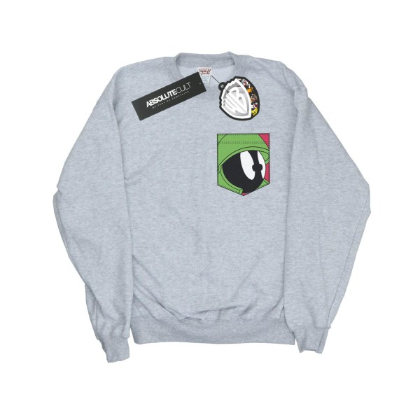 Looney Tunes Girls Marvin The Martian Face Faux Pocket Sweatshi Sports Grey 9-11 Years