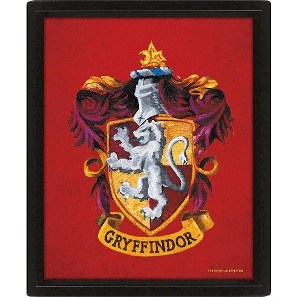 Harry Potter Färgglad Crest Gryffindor Poster 10in x 8in Röd/G Red/Gold 10in x 8in