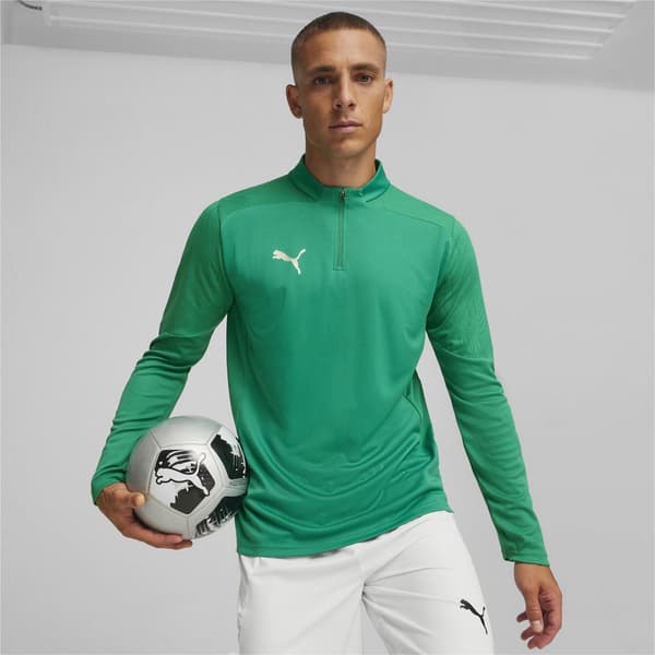 Puma Herr TeamFinal Quarter Zip Träningsfleece Tröja XL Grön/Si Green/Silver XL