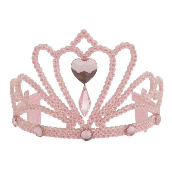 Bristol Novelty Womens/Ladies Glitter Heart Tiara With Faux Gem Pink One Size