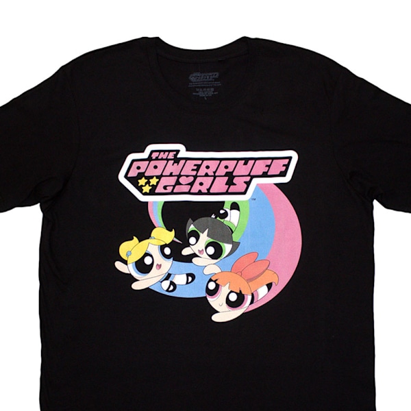 The Powerpuff Girls Unisex Vuxen Trio Flying Logo T-Shirt XXL B Black XXL
