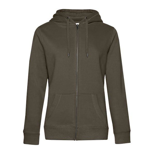 B&C Dam Hoodie med Full Dragkedja, Storlek S, Khaki Brun Khaki Brown S